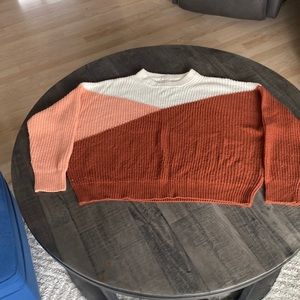 Soft colour block cropped sweater